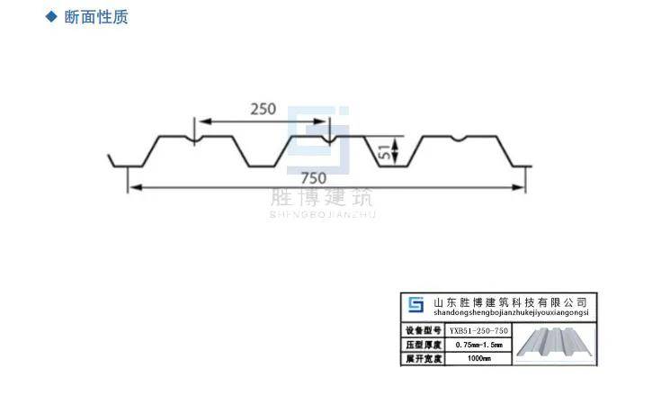 山东胜博YXB51-250-750型开口楼承板获江苏中南控股集团选用